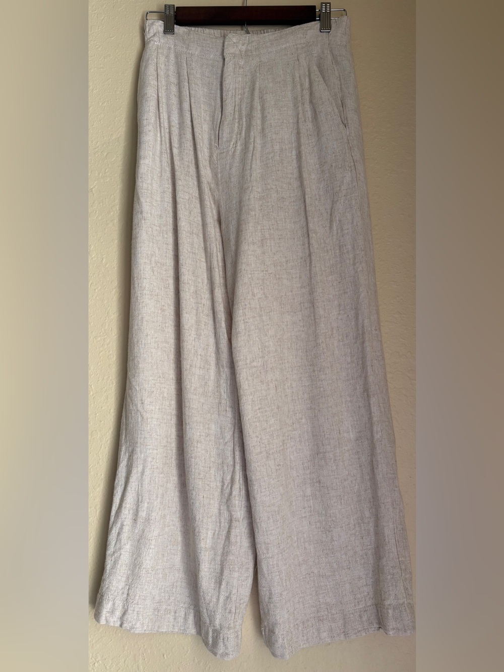Hunter & Brown Beige wide leg linen pants size small